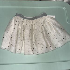 NWT Falls Creek Baby Girl's Toddler Tutu Skirt Size 3T Ivory Silver Stars
